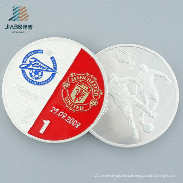 Regalo promocional Metal Craft Custom 999 Silver Football Souvenir Coin